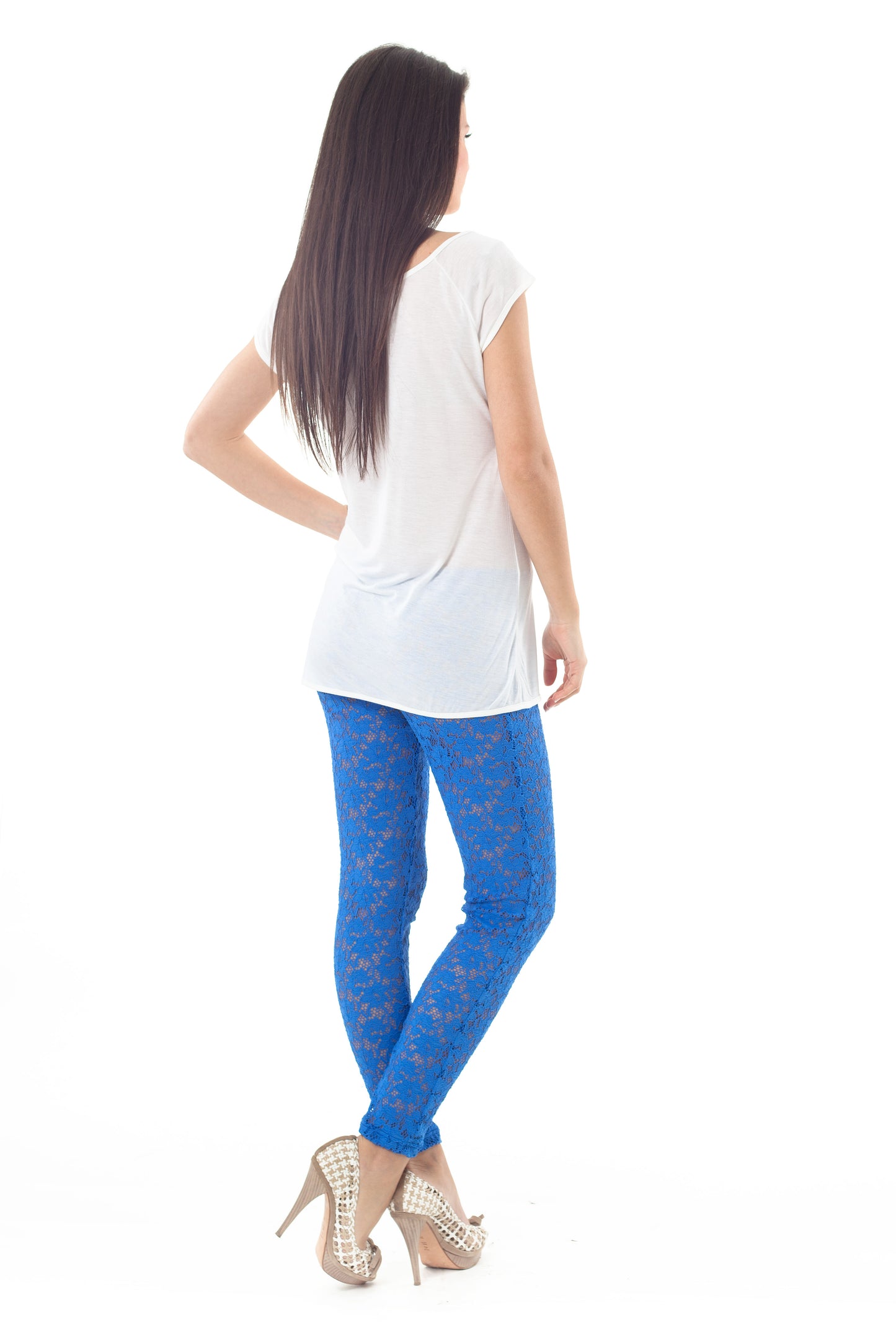 Conquista Κολάν Casual Μακρύ Δαντέλα Floral Μπλε Y31.097-12