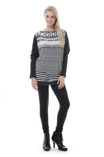 Stripe Pattern Long Sleeve Top