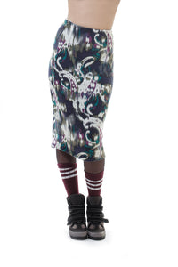 Patterned Straight Midi Skirt