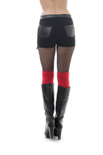 Load image into Gallery viewer, Faux Leather Detail Stretch Shorts