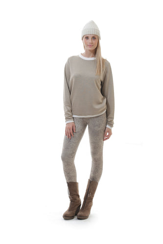 Trim Detail Sweatshirt in Sand