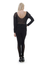 Load image into Gallery viewer, Low Back Sheer Print Top in Black