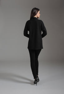 Knit Jacquard Jacket with Batwing Sleeves